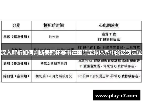 深入解析如何判断美冠杯赛事在国际足球体系中的级别定位